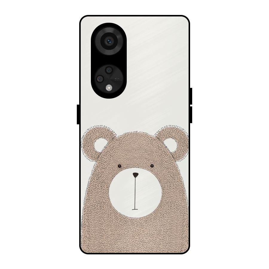 Cute Bear Metal Back Case for Reno8 T 5G