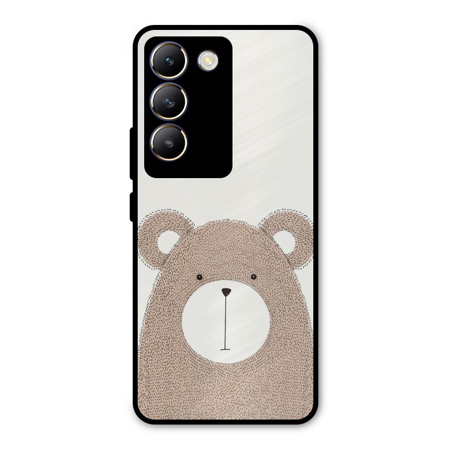 Cute Bear Metal Back Case for Vivo T3 5G