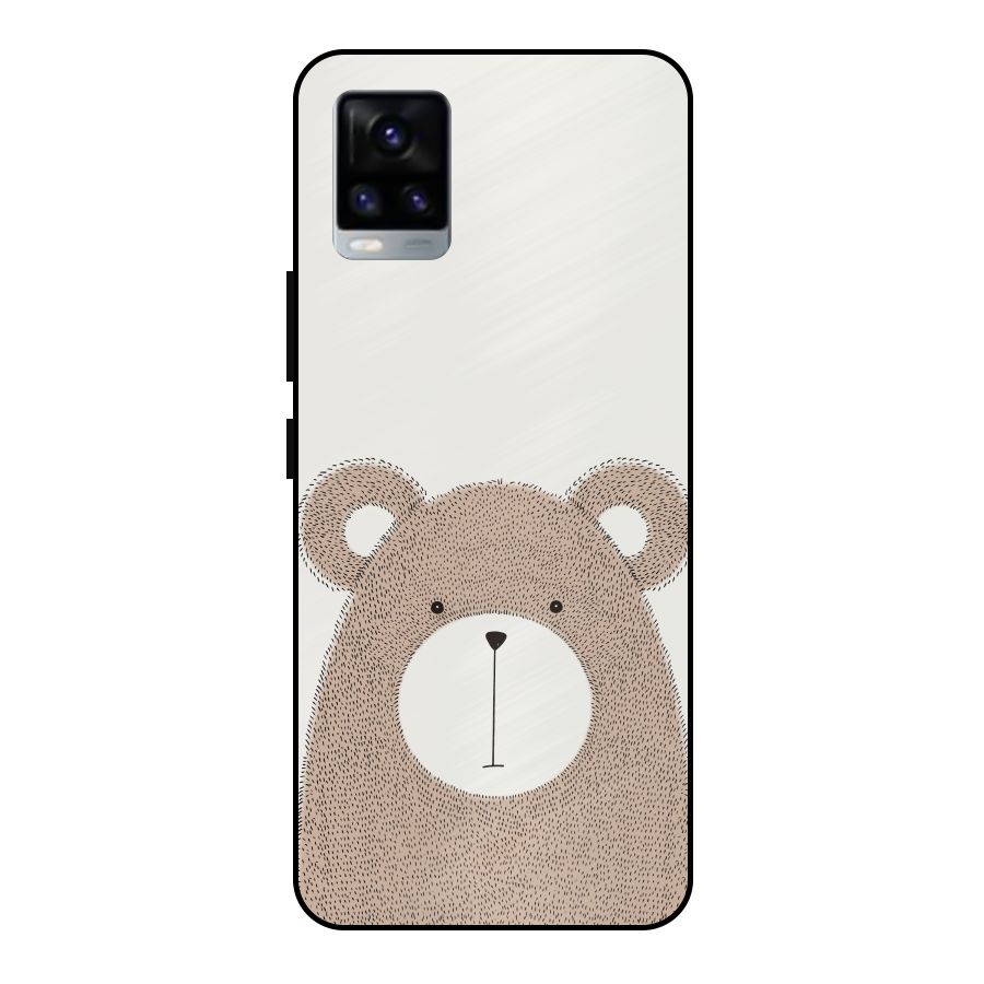 Cute Bear Metal Back Case for Vivo V20 2021