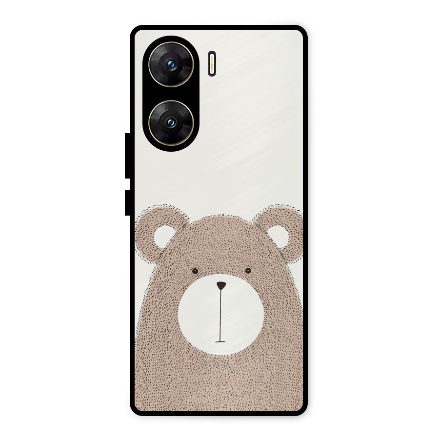 Cute Bear Metal Back Case for Vivo V29e