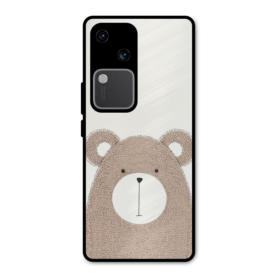 Cute Bear Metal Back Case for Vivo V30