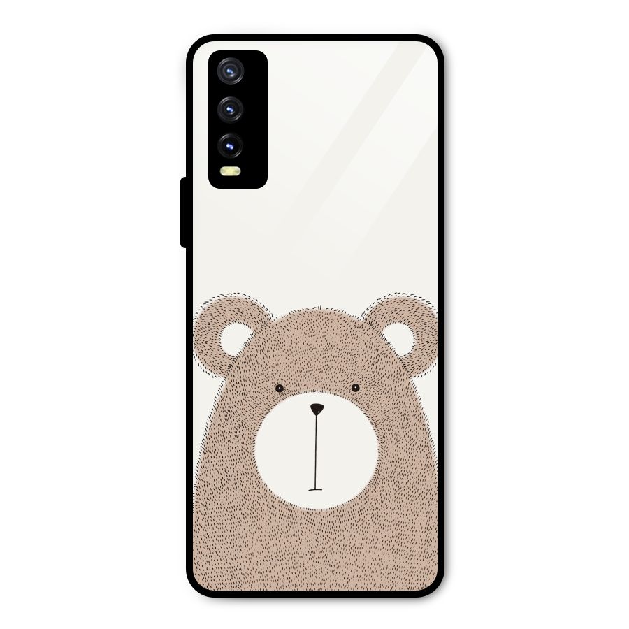 Cute Bear Metal Back Case for Vivo Y20 2021