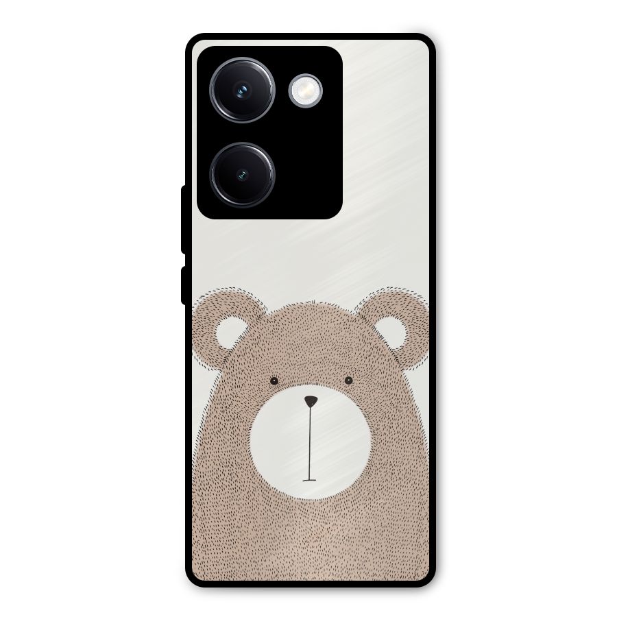 Cute Bear Metal Back Case for Vivo Y300 Plus