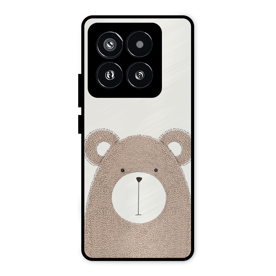 Cute Bear Metal Back Case for Xiaomi 14 Pro