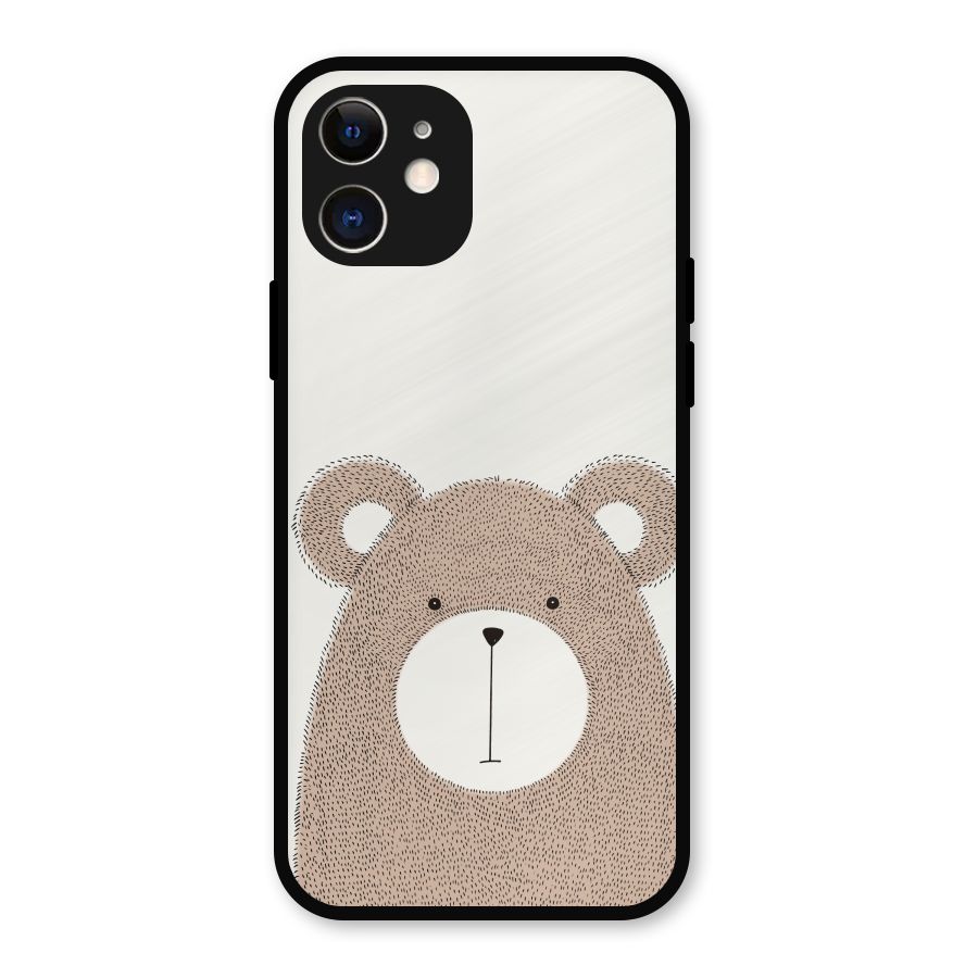 Cute Bear Metal Back Case for iPhone 12