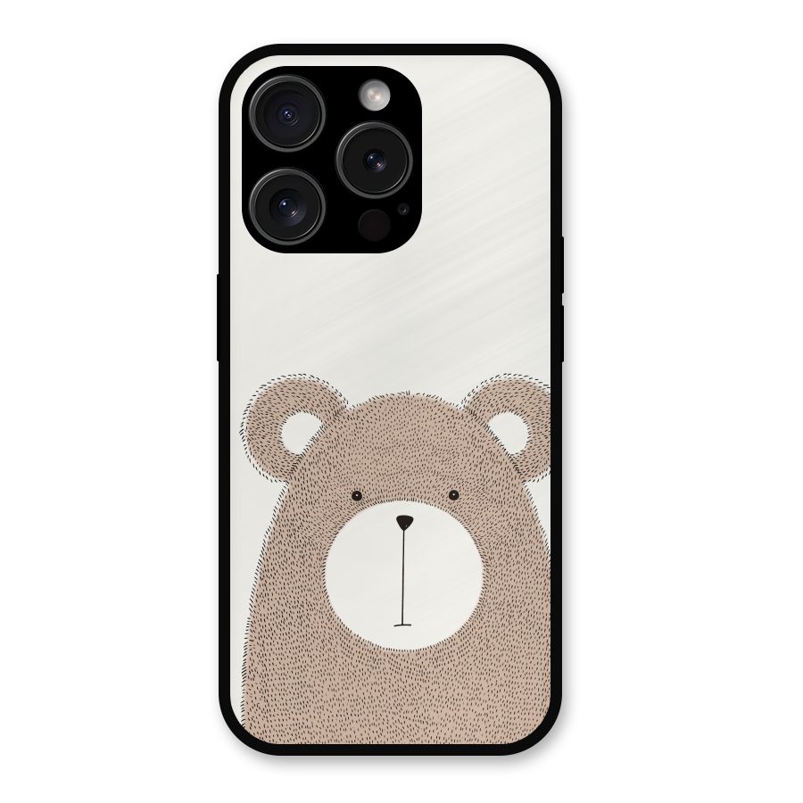 Cute Bear Metal Back Case for iPhone 15 Pro