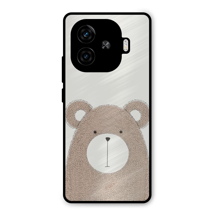 Cute Bear Metal Back Case for iQOO Z9 Turbo
