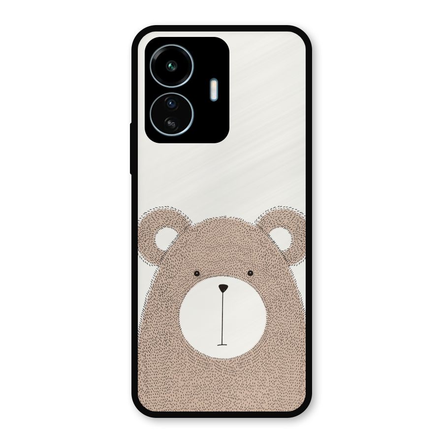 Cute Bear Metal Back Case for vivo iQOO Z6 Lite 5G