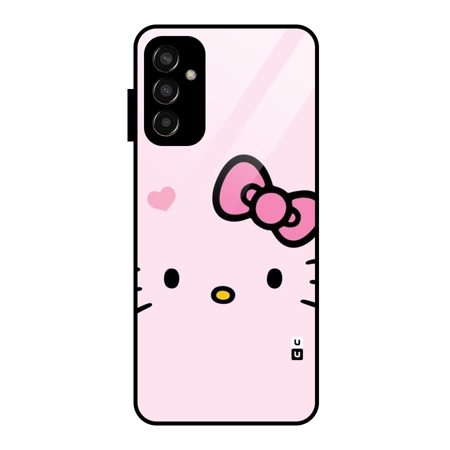 Cute Bow Face Glass Back Case for Galaxy F13