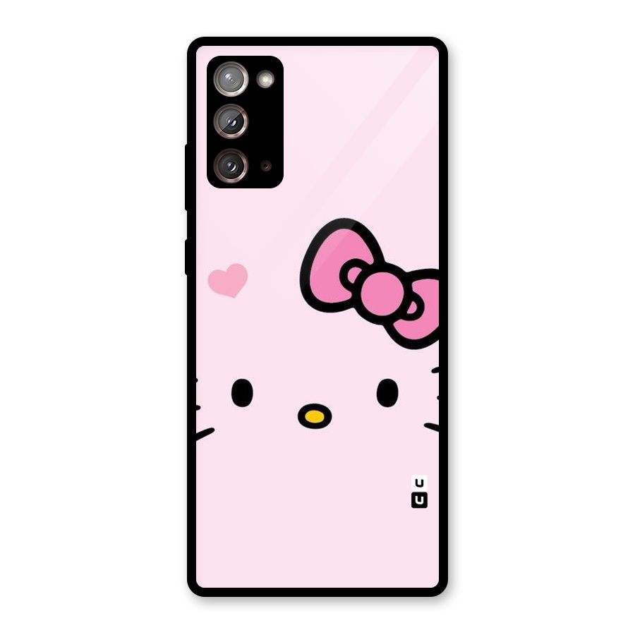 Cute Bow Face Glass Back Case for Galaxy Note 20