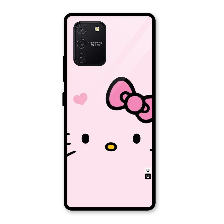 Cute Bow Face Glass Back Case for Galaxy S10 Lite