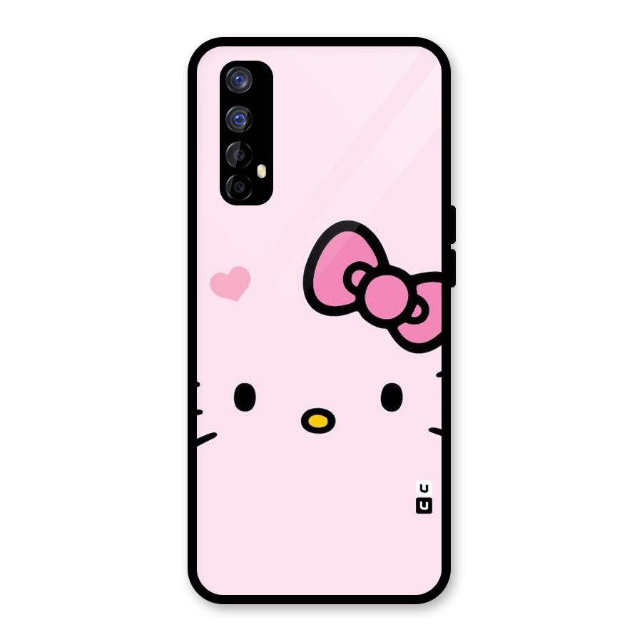 Cute Bow Face Glass Back Case for Realme Narzo 20 Pro