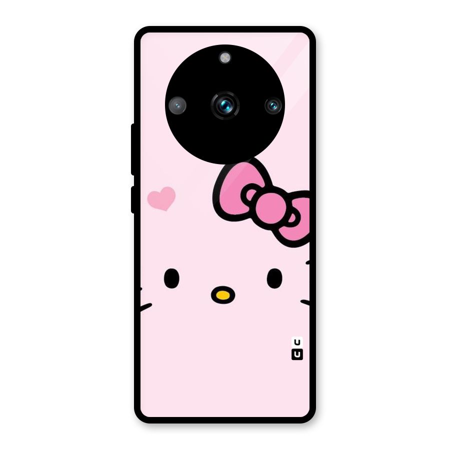 Cute Bow Face Glass Back Case for Realme Narzo 60 Pro