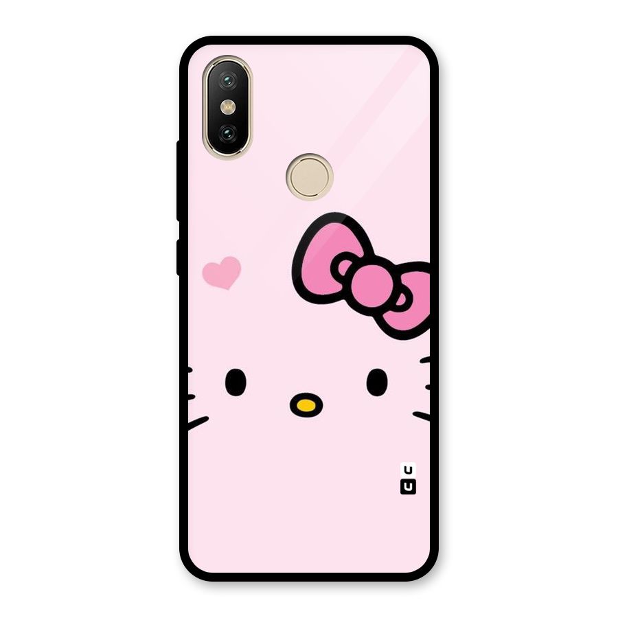 Cute Bow Face Glass Back Case for Redmi A2
