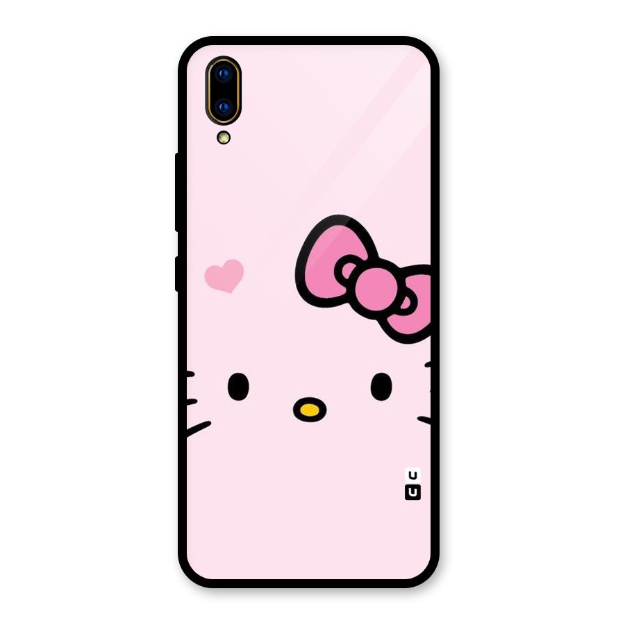 Cute Bow Face Glass Back Case for Vivo V11 Pro