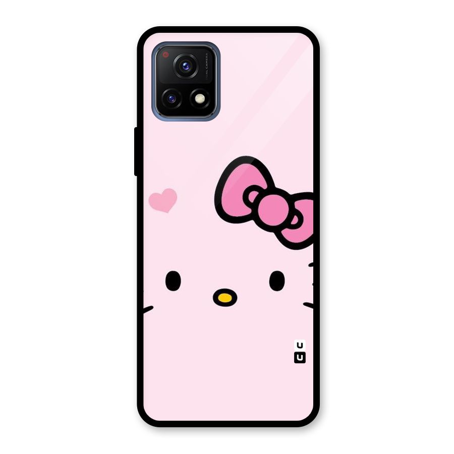 Cute Bow Face Glass Back Case for Vivo Y72 5G