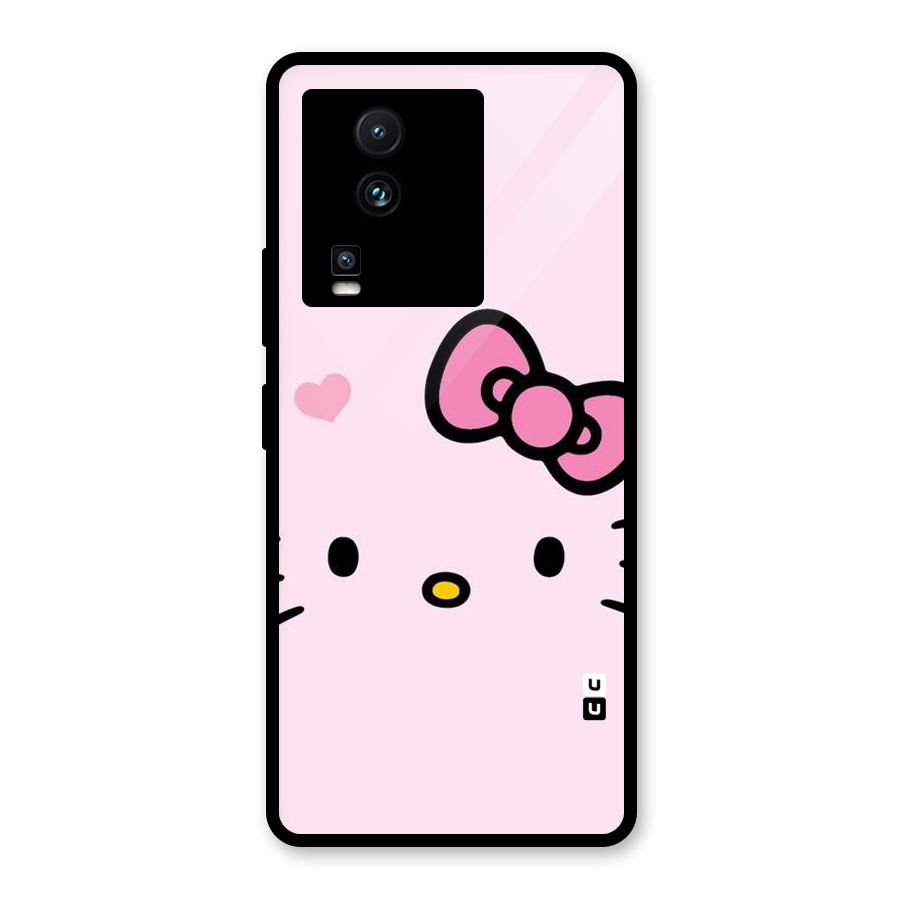 Cute Bow Face Glass Back Case for Vivo iQOO Neo 7 Pro
