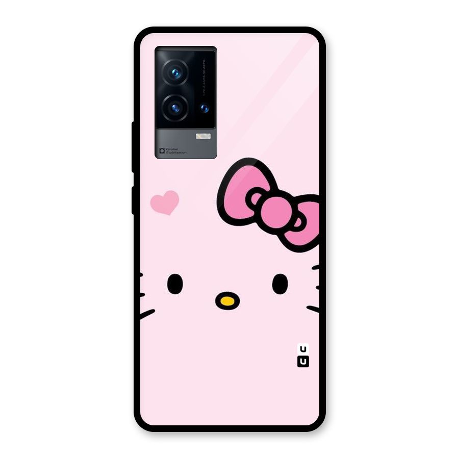 Cute Bow Face Glass Back Case for iQOO 9 5G