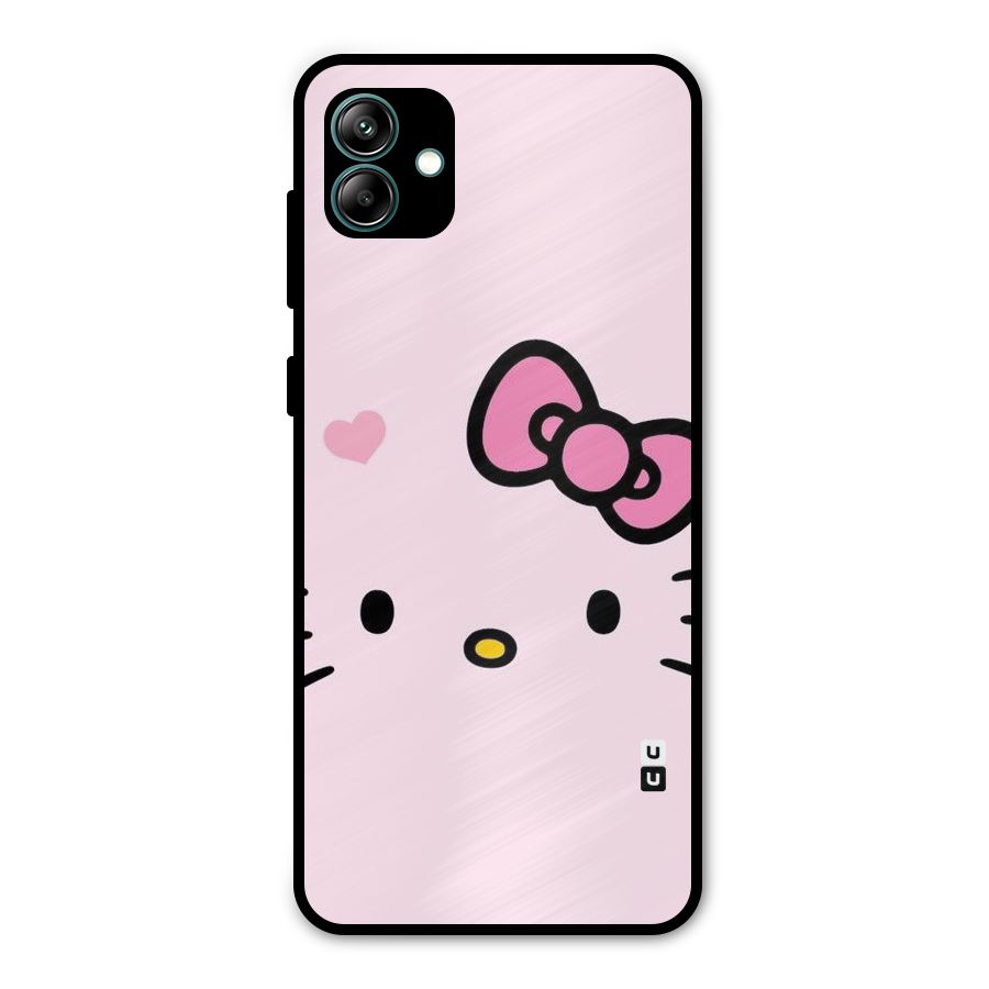 Cute Bow Face Metal Back Case for Galaxy A04