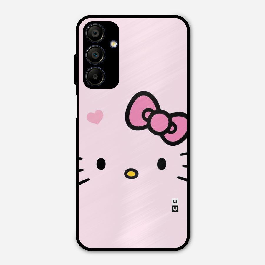 Cute Bow Face Metal Back Case for Galaxy A15 5G