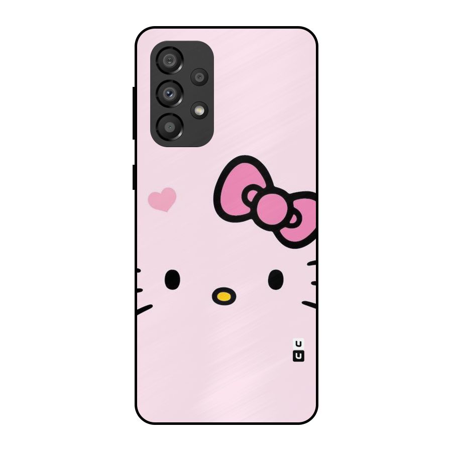 Cute Bow Face Metal Back Case for Galaxy A33 5G