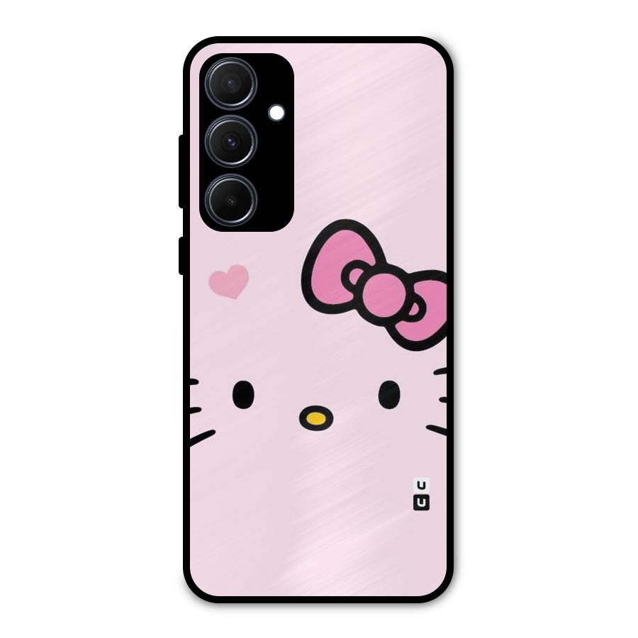 Cute Bow Face Metal Back Case for Galaxy A35