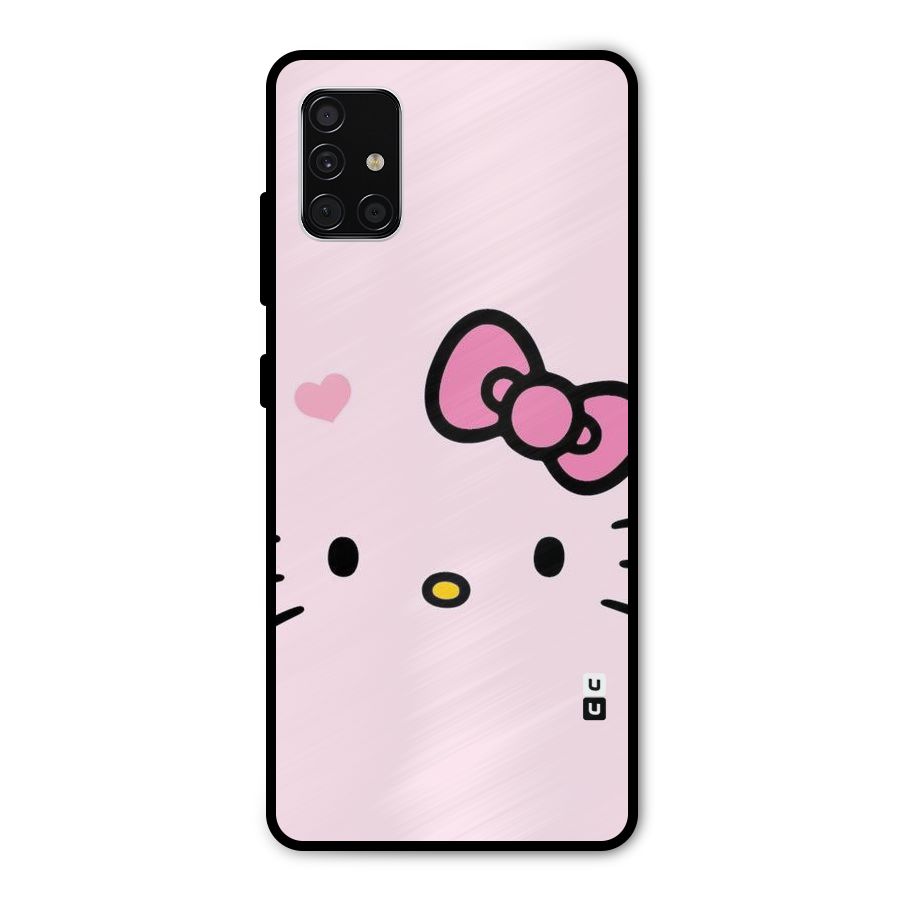 Cute Bow Face Metal Back Case for Galaxy A51