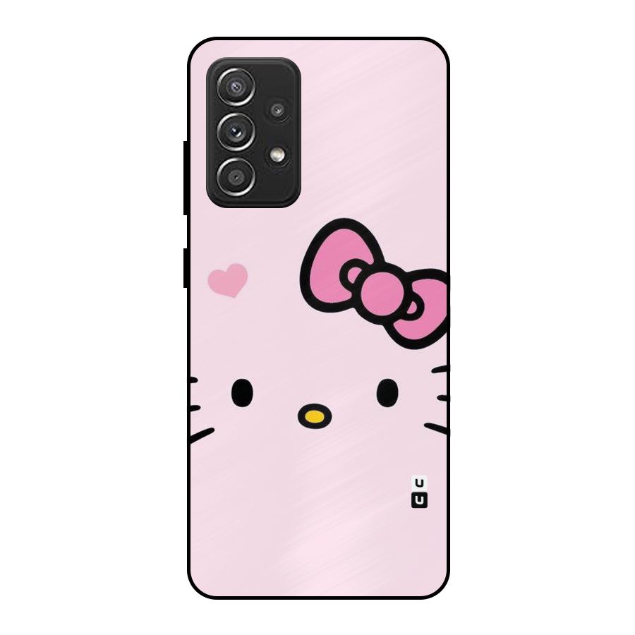 Cute Bow Face Metal Back Case for Galaxy A52s 5G
