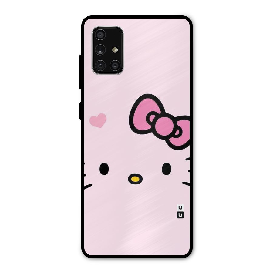Cute Bow Face Metal Back Case for Galaxy A71