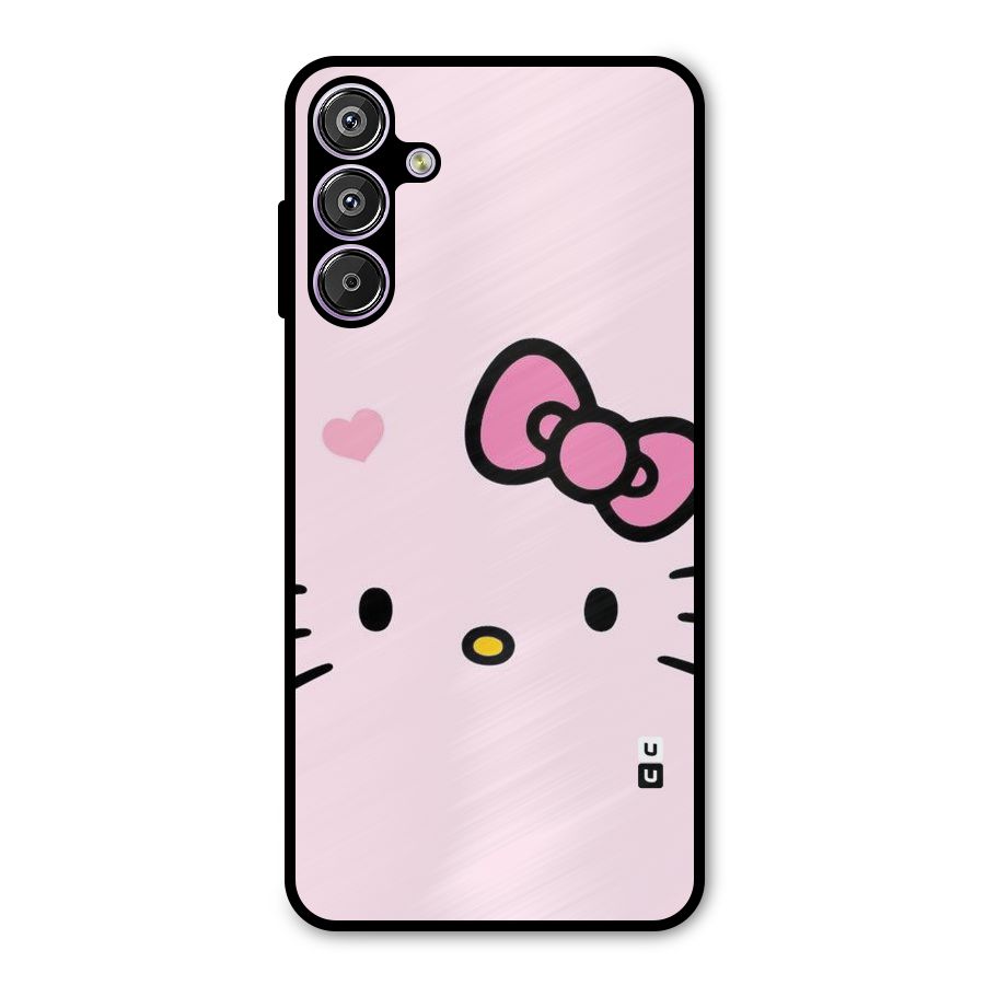 Cute Bow Face Metal Back Case for Galaxy F15