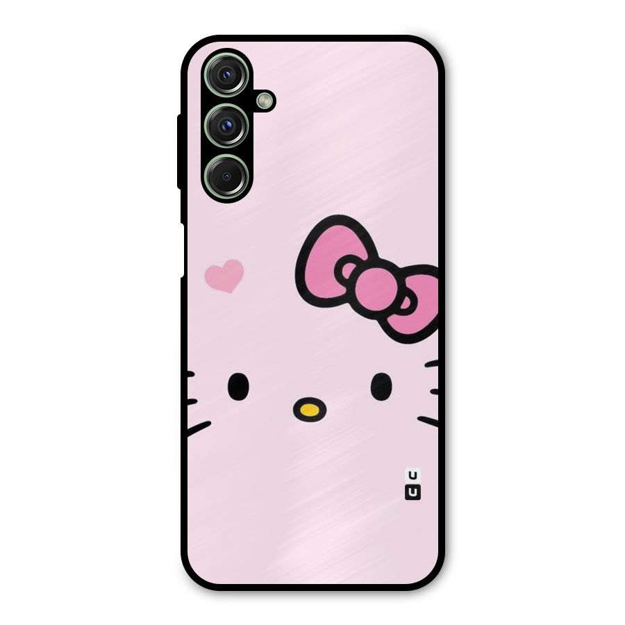 Cute Bow Face Metal Back Case for Galaxy F34
