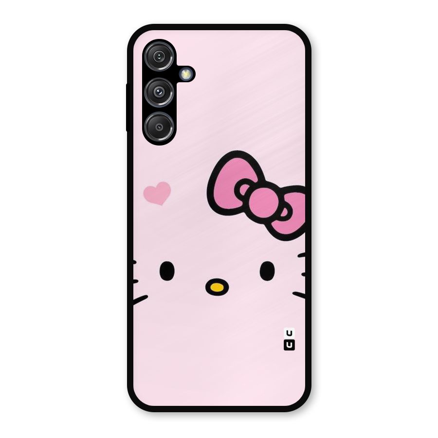 Cute Bow Face Metal Back Case for Galaxy M34 5G