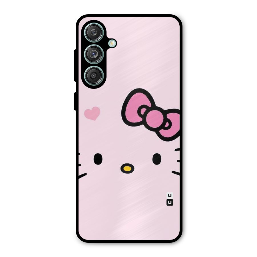 Cute Bow Face Metal Back Case for Galaxy M55 5G