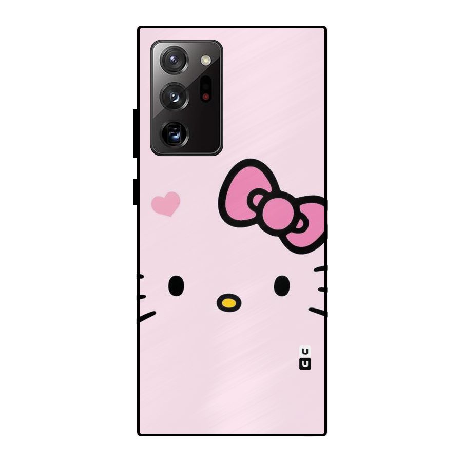 Cute Bow Face Metal Back Case for Galaxy Note 20 Ultra