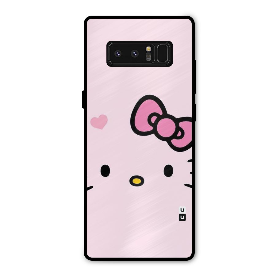 Cute Bow Face Metal Back Case for Galaxy Note 8