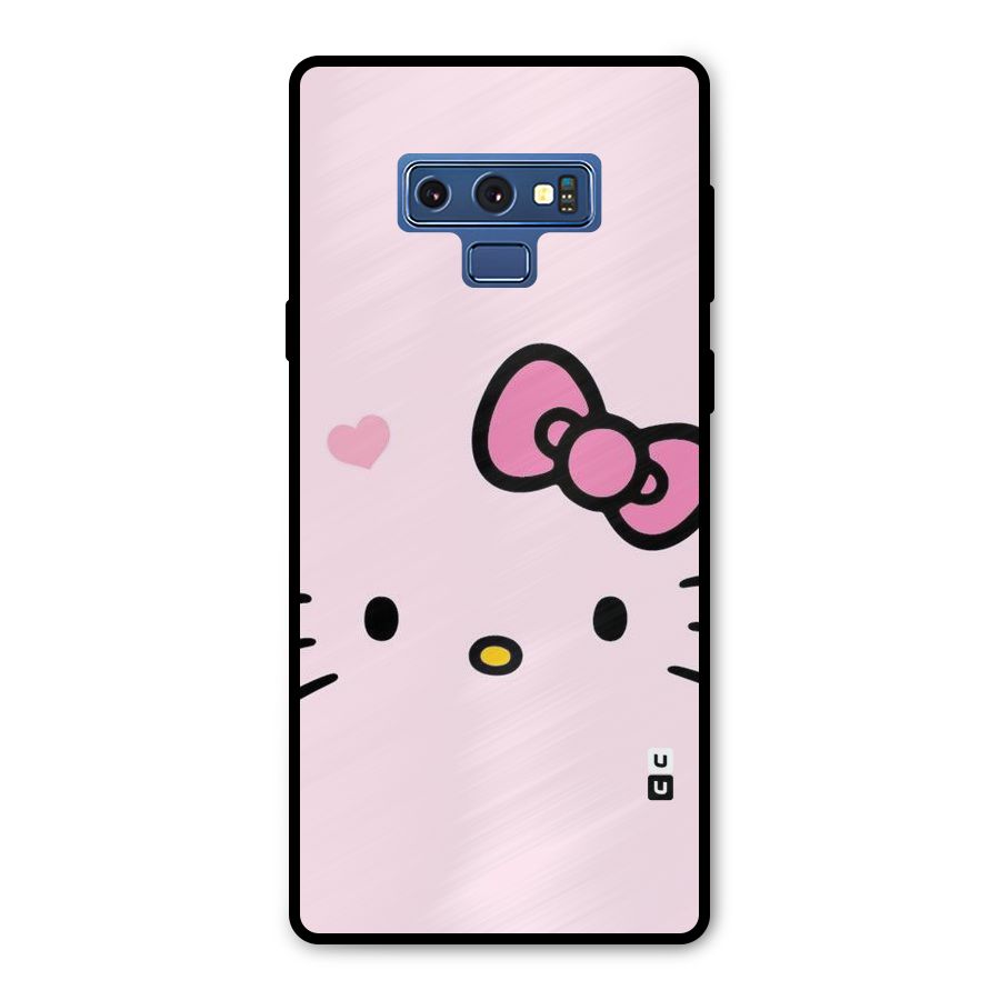 Cute Bow Face Metal Back Case for Galaxy Note 9