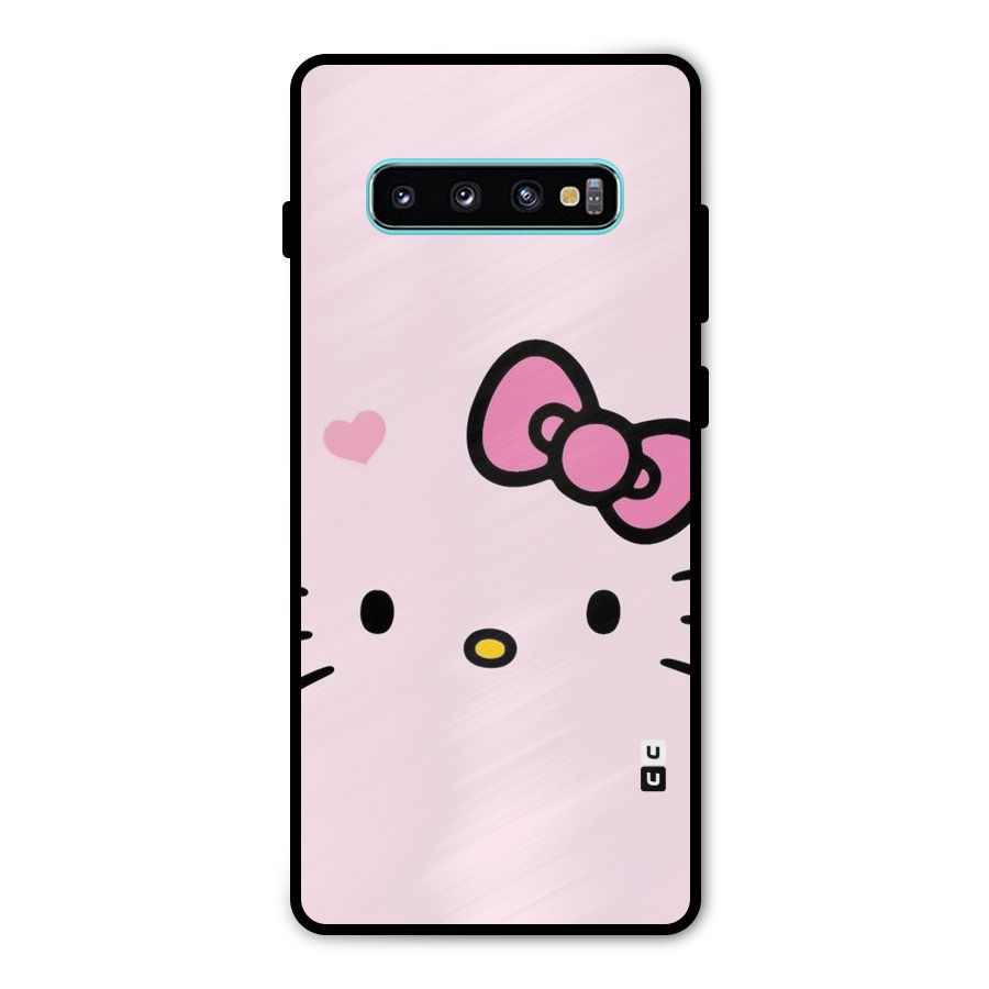 Cute Bow Face Metal Back Case for Galaxy S10 Plus