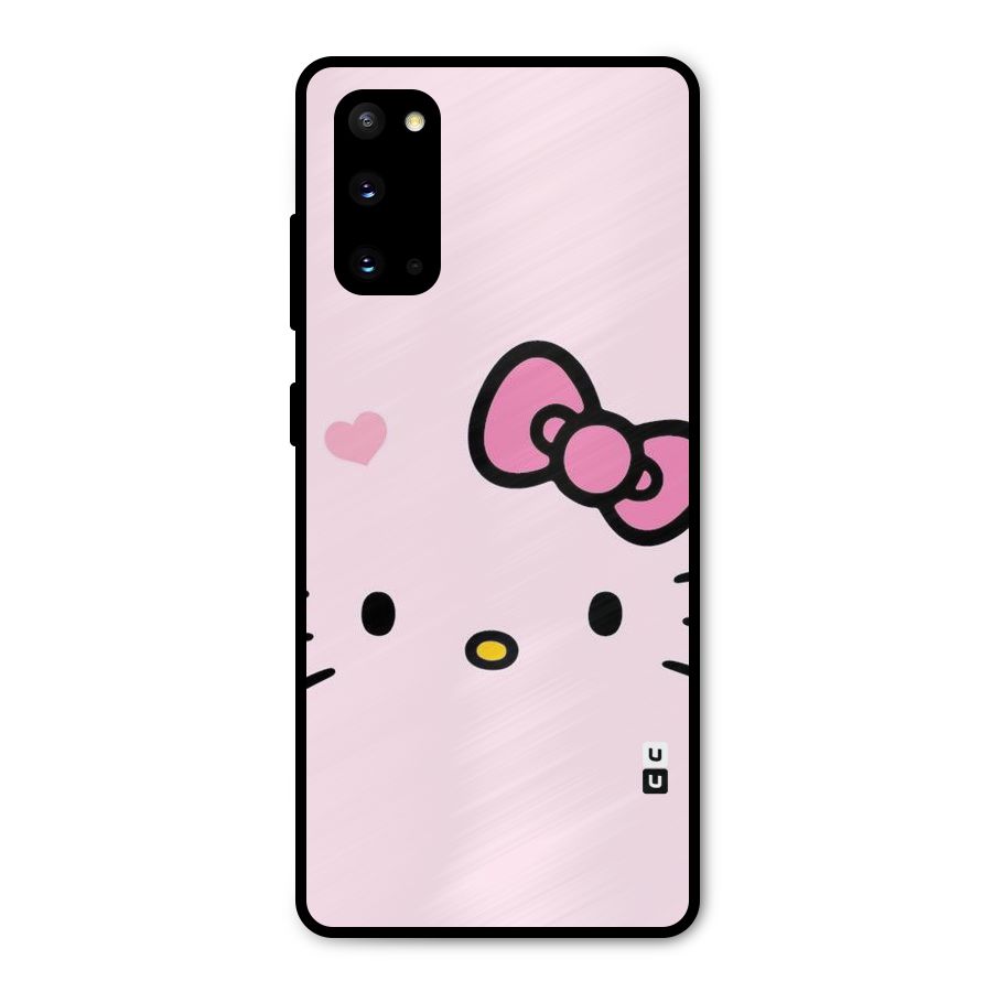 Cute Bow Face Metal Back Case for Galaxy S20