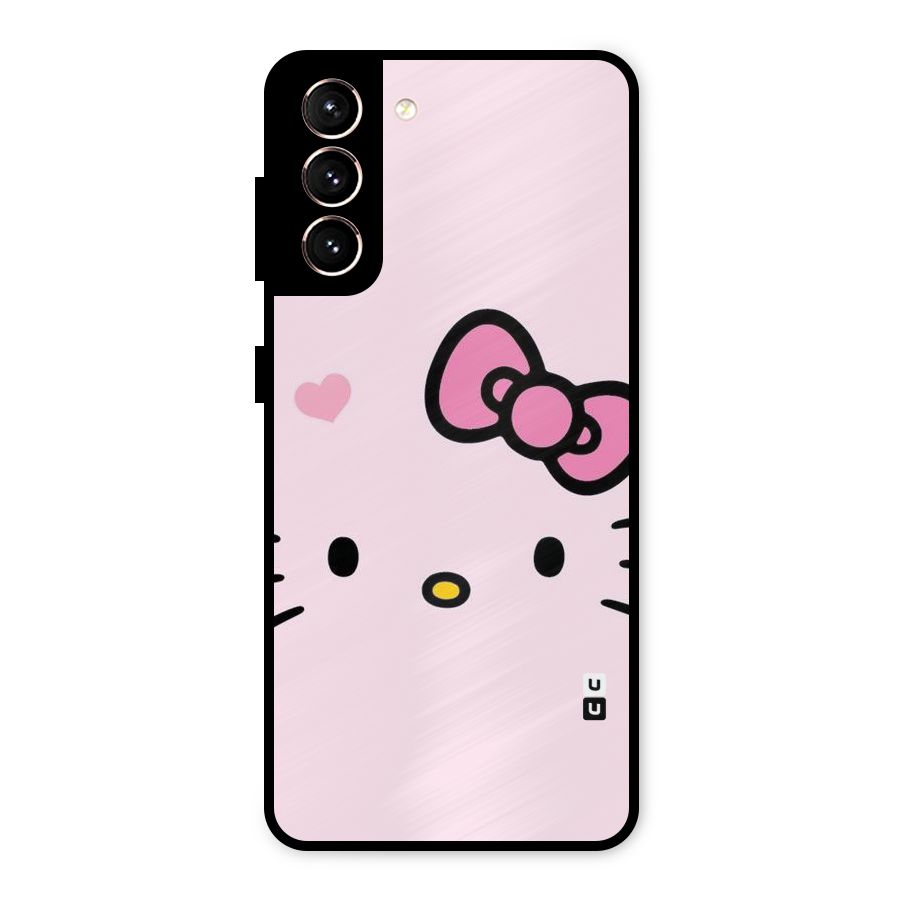 Cute Bow Face Metal Back Case for Galaxy S21 5G
