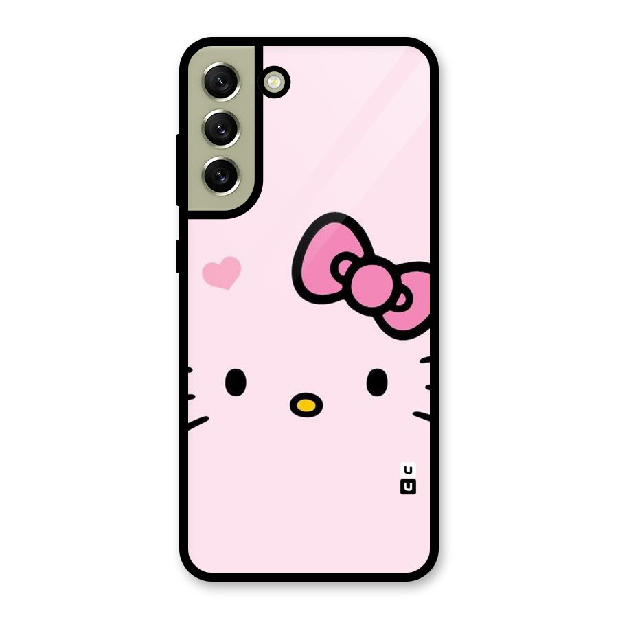 Cute Bow Face Metal Back Case for Galaxy S21 FE 5G (2023)