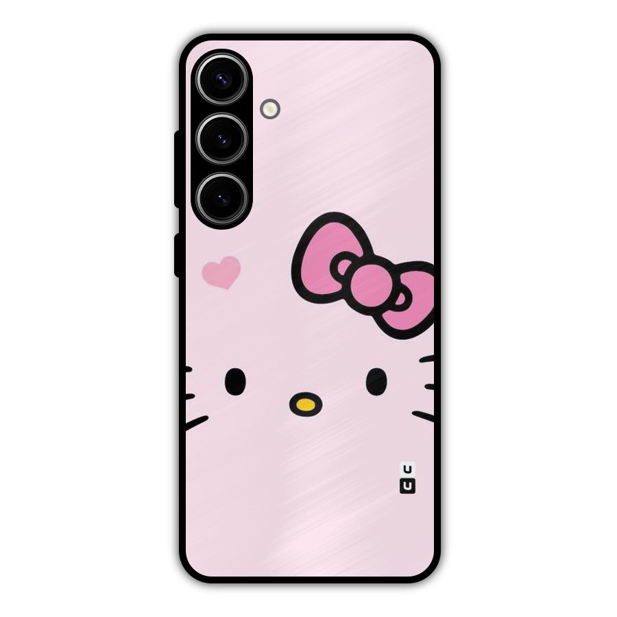Cute Bow Face Metal Back Case for Galaxy S24 Plus