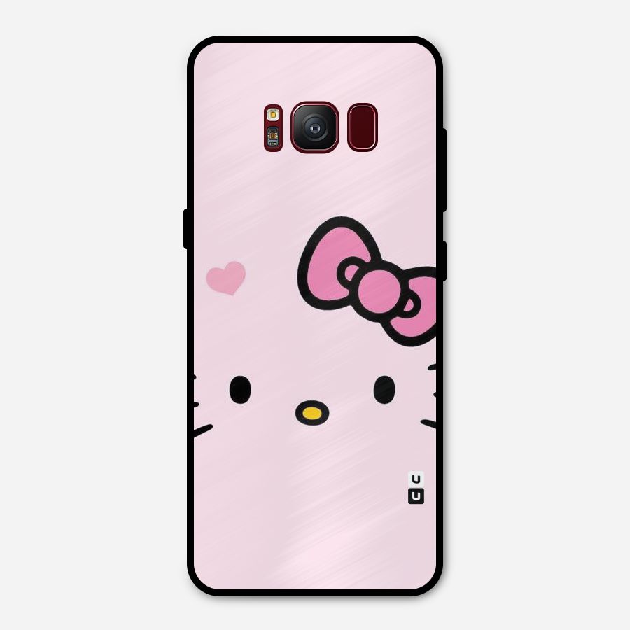 Cute Bow Face Metal Back Case for Galaxy S8