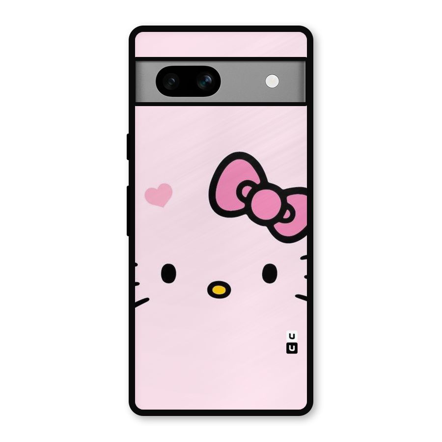 Cute Bow Face Metal Back Case for Google Pixel 7a