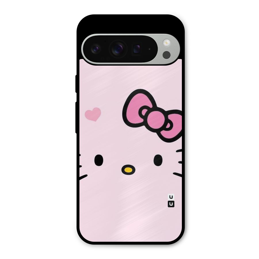 Cute Bow Face Metal Back Case for Google Pixel 9 Pro XL