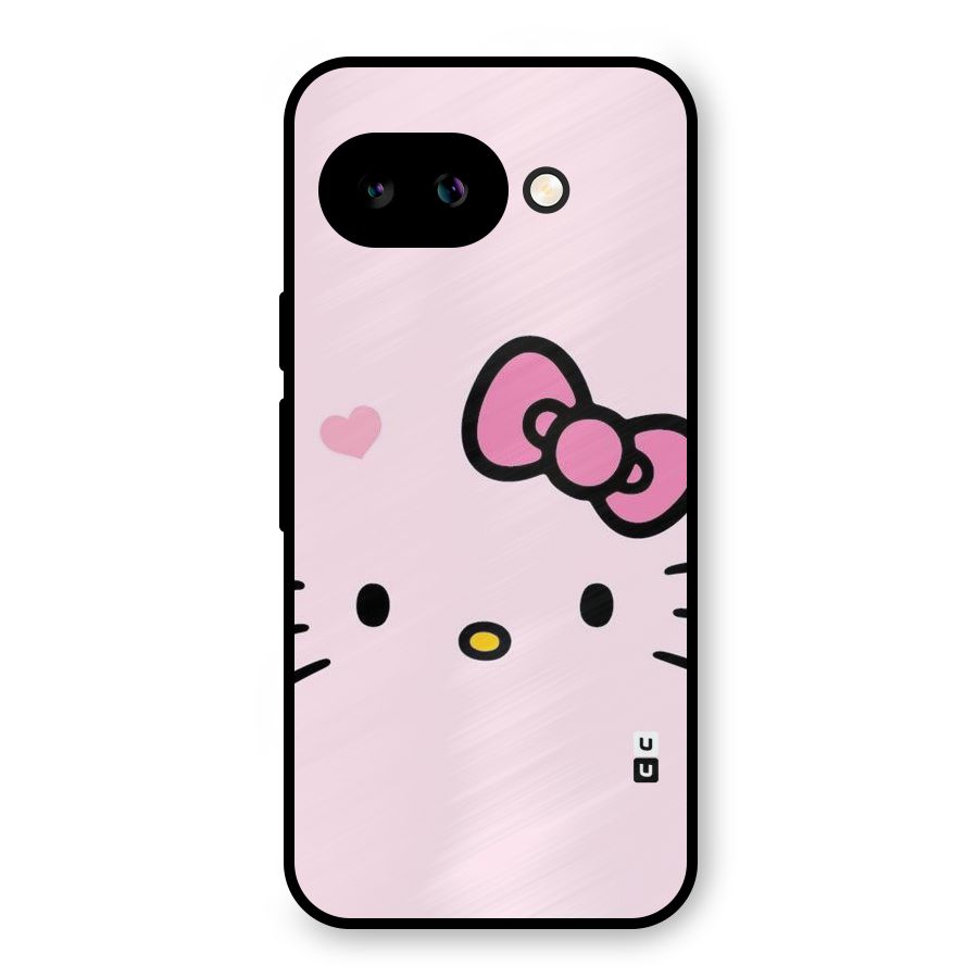 Cute Bow Face Metal Back Case for Google Pixel 9a
