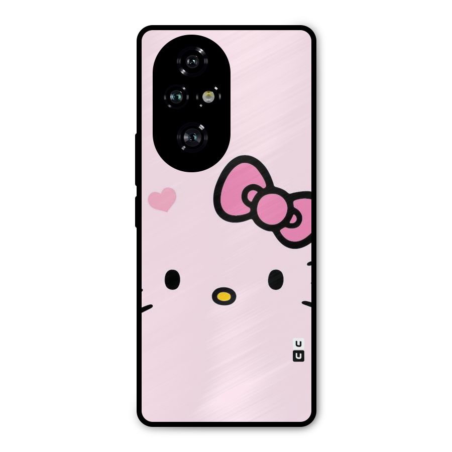 Cute Bow Face Metal Back Case for Honor 200 Pro