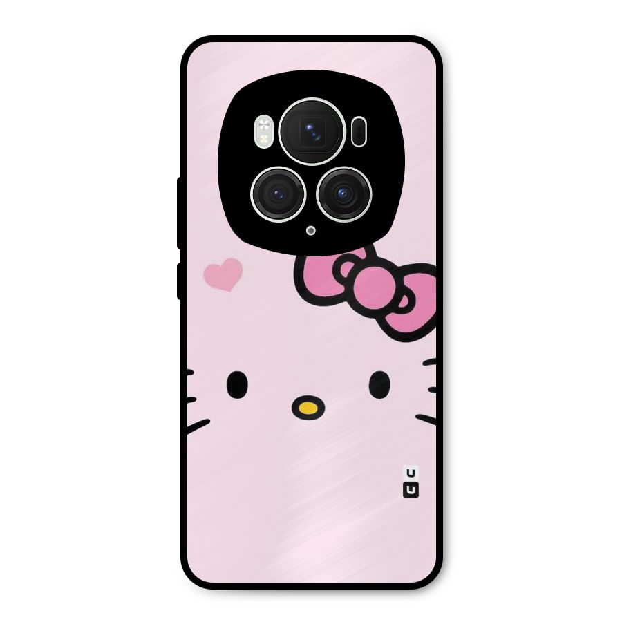 Cute Bow Face Metal Back Case for Honor Magic6 Pro