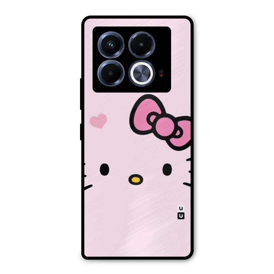 Cute Bow Face Metal Back Case for Infinix Note 40 5G