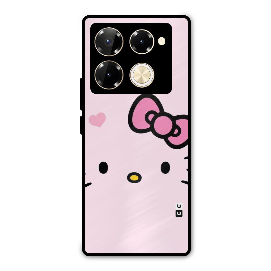 Cute Bow Face Metal Back Case for Infinix Note 40 Pro