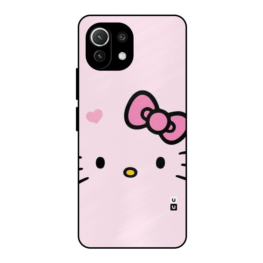 Cute Bow Face Metal Back Case for Mi 11 Lite
